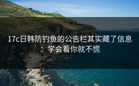 17c日韩防钓鱼的公告栏其实藏了信息：学会看你就不慌