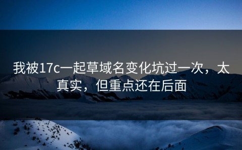 我被17c一起草域名变化坑过一次，太真实，但重点还在后面