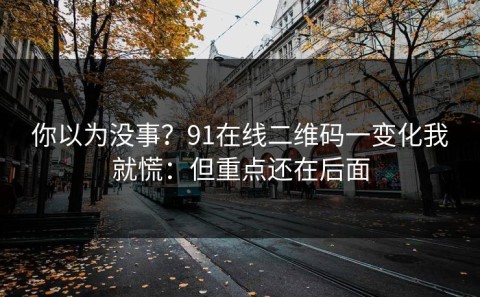 你以为没事？91在线二维码一变化我就慌：但重点还在后面