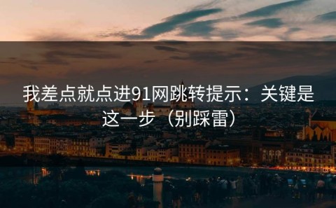我差点就点进91网跳转提示：关键是这一步（别踩雷）