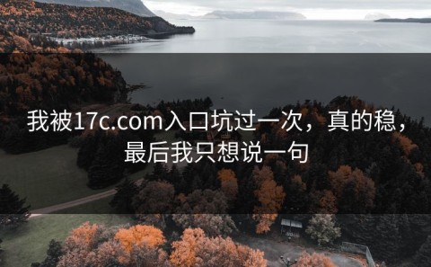 我被17c.com入口坑过一次，真的稳，最后我只想说一句