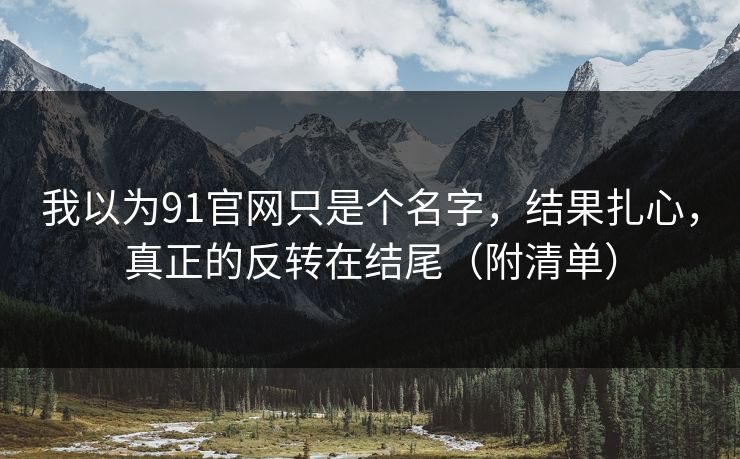我以为91官网只是个名字，结果扎心，真正的反转在结尾（附清单）