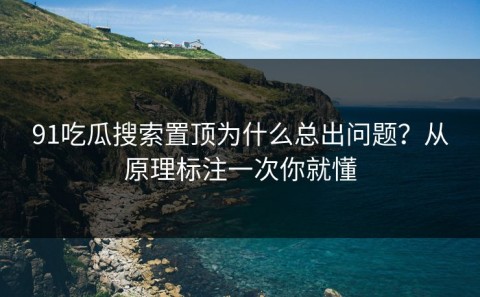 91吃瓜搜索置顶为什么总出问题？从原理标注一次你就懂