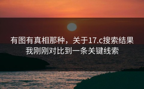 有图有真相那种，关于17.c搜索结果我刚刚对比到一条关键线索