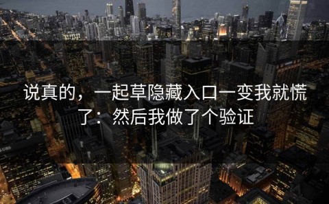 说真的，一起草隐藏入口一变我就慌了：然后我做了个验证