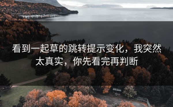 看到一起草的跳转提示变化，我突然太真实，你先看完再判断