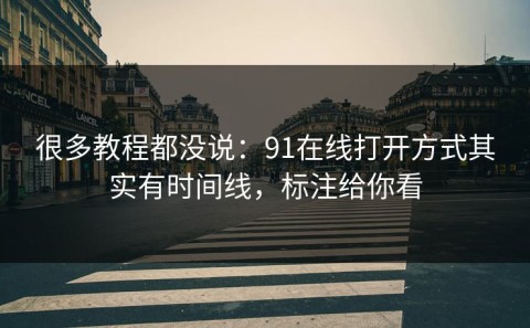 很多教程都没说：91在线打开方式其实有时间线，标注给你看