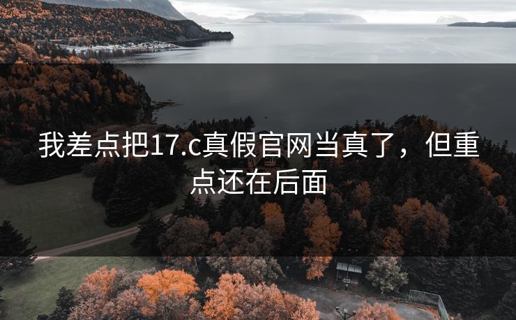 我差点把17.c真假官网当真了，但重点还在后面